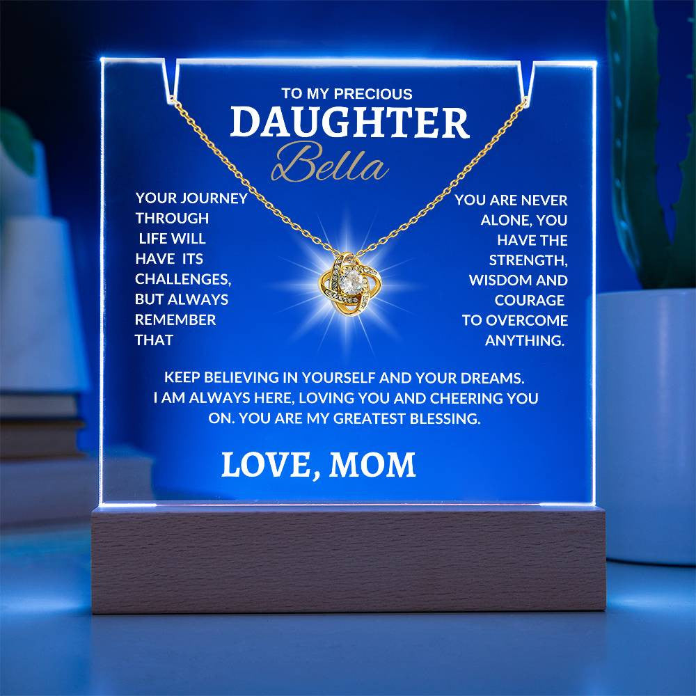 "TO MY PRECIOUS DAUGHTER" Keepsake Acrylic Bundle (Love Knot)