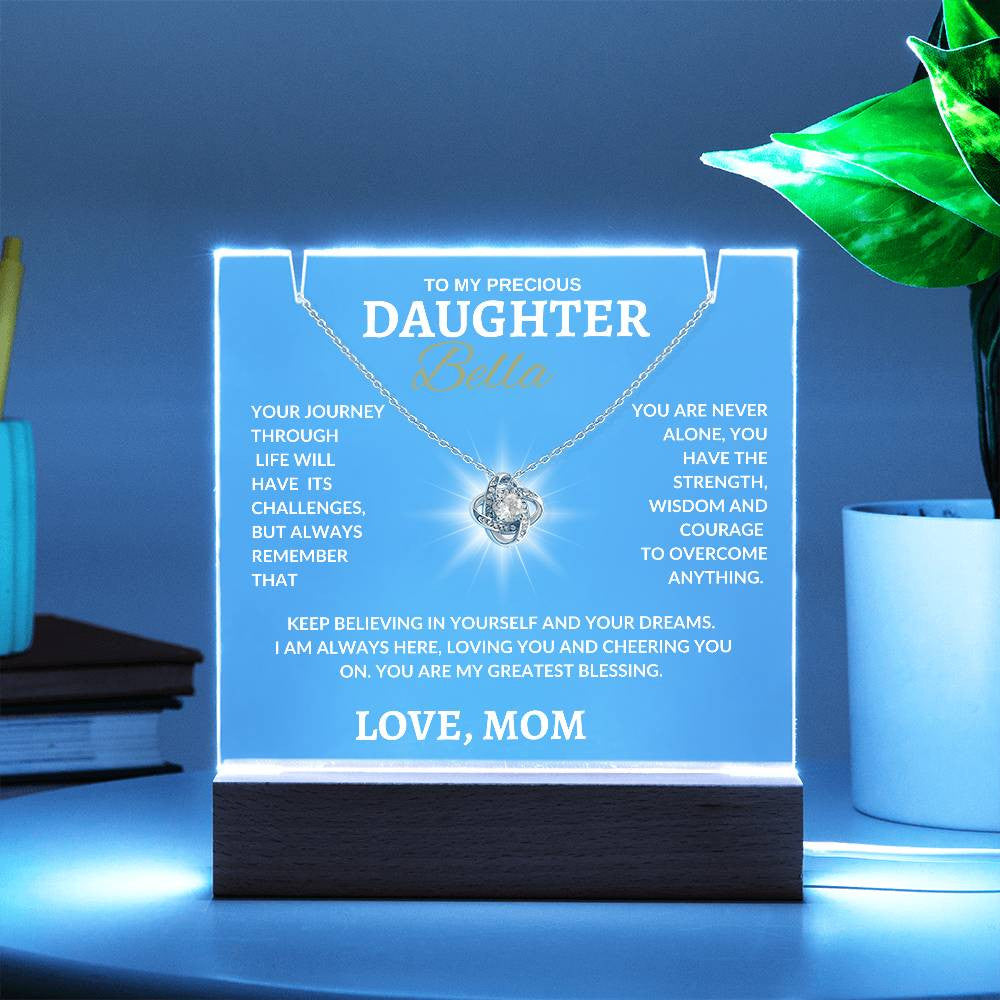 "TO MY PRECIOUS DAUGHTER" Keepsake Acrylic Bundle (Love Knot)