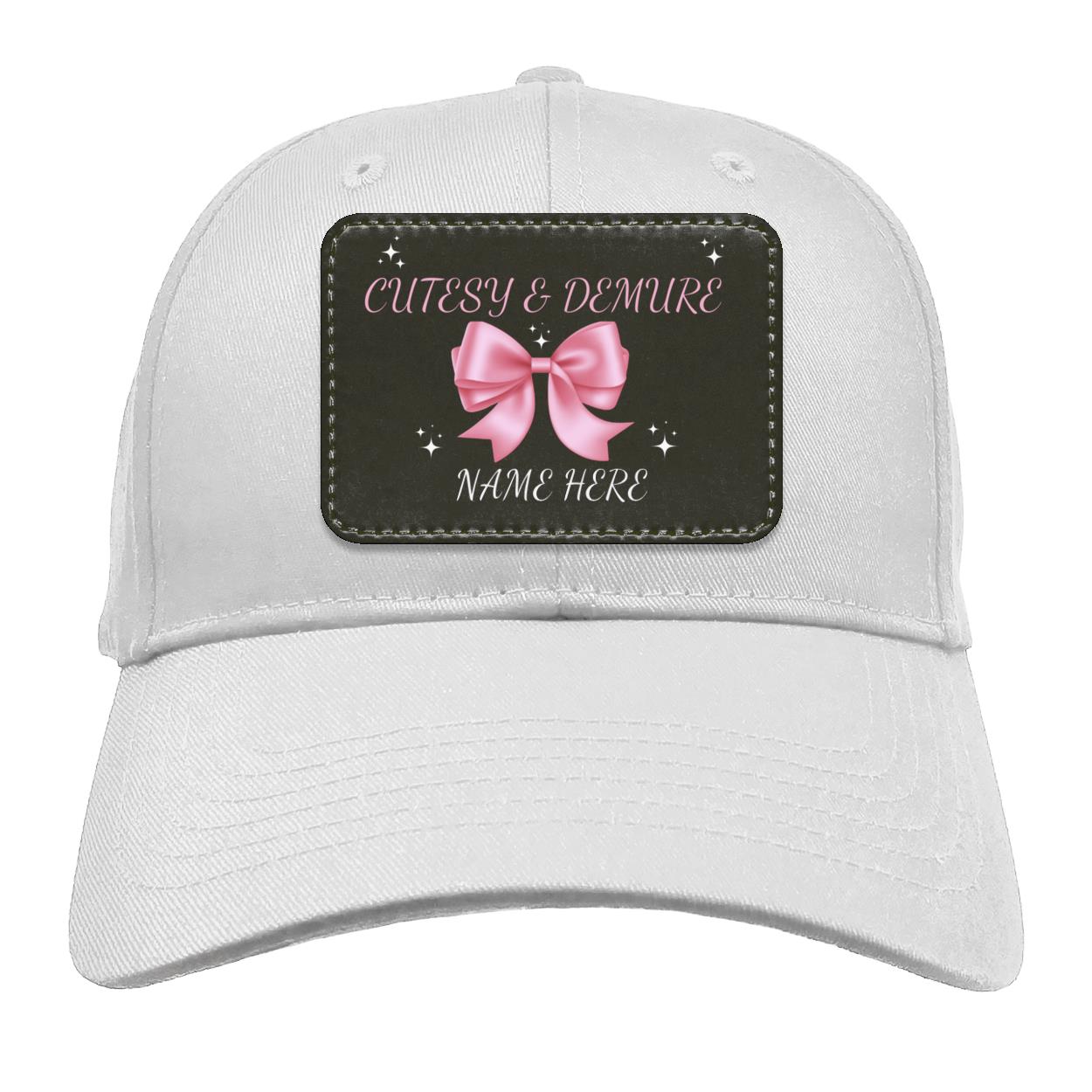 Customisable Cutesy and Demure Name Hat for the Fall season, Christmas season, Thanksgiving
