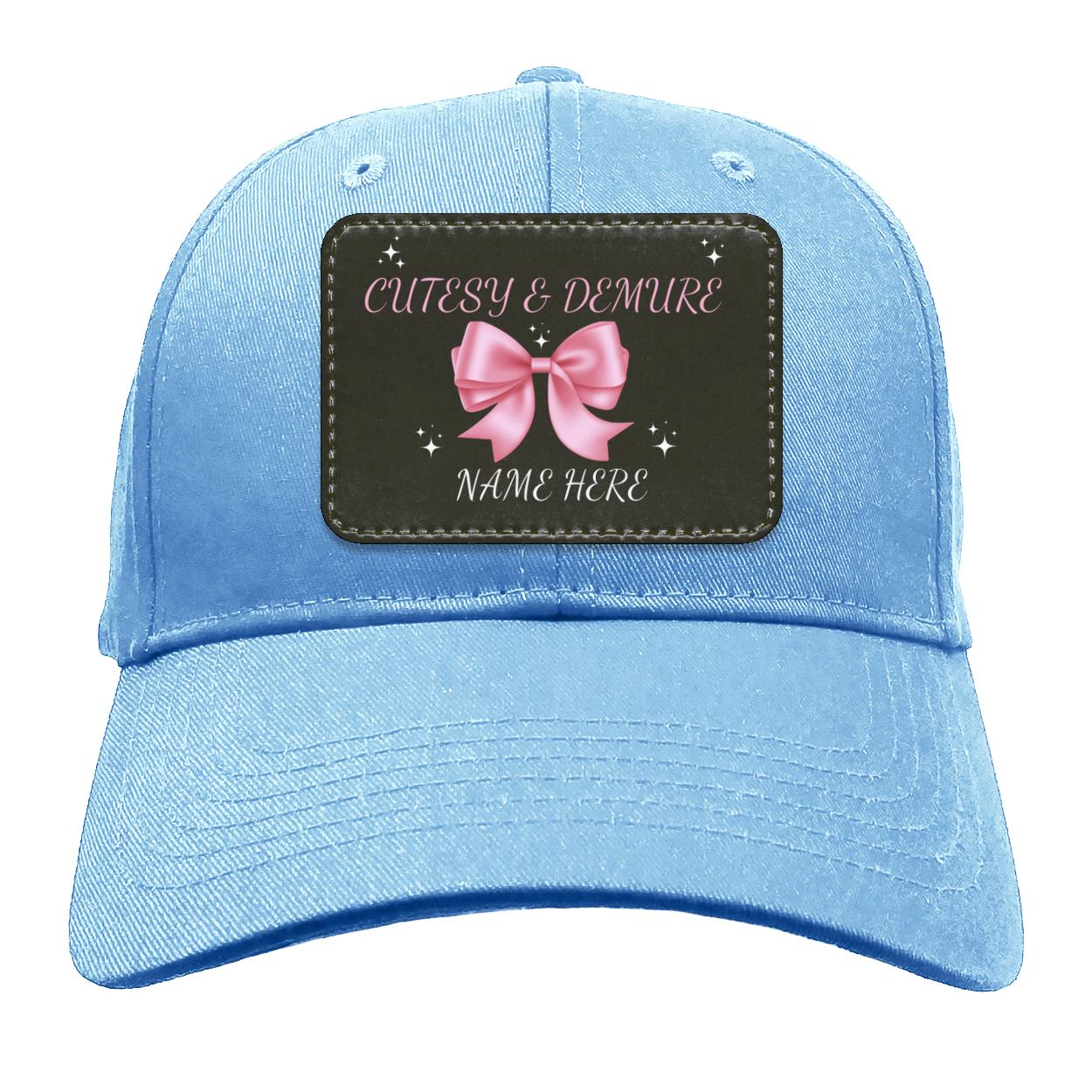 Customisable Cutesy and Demure Name Hat for the Fall season, Christmas season, Thanksgiving
