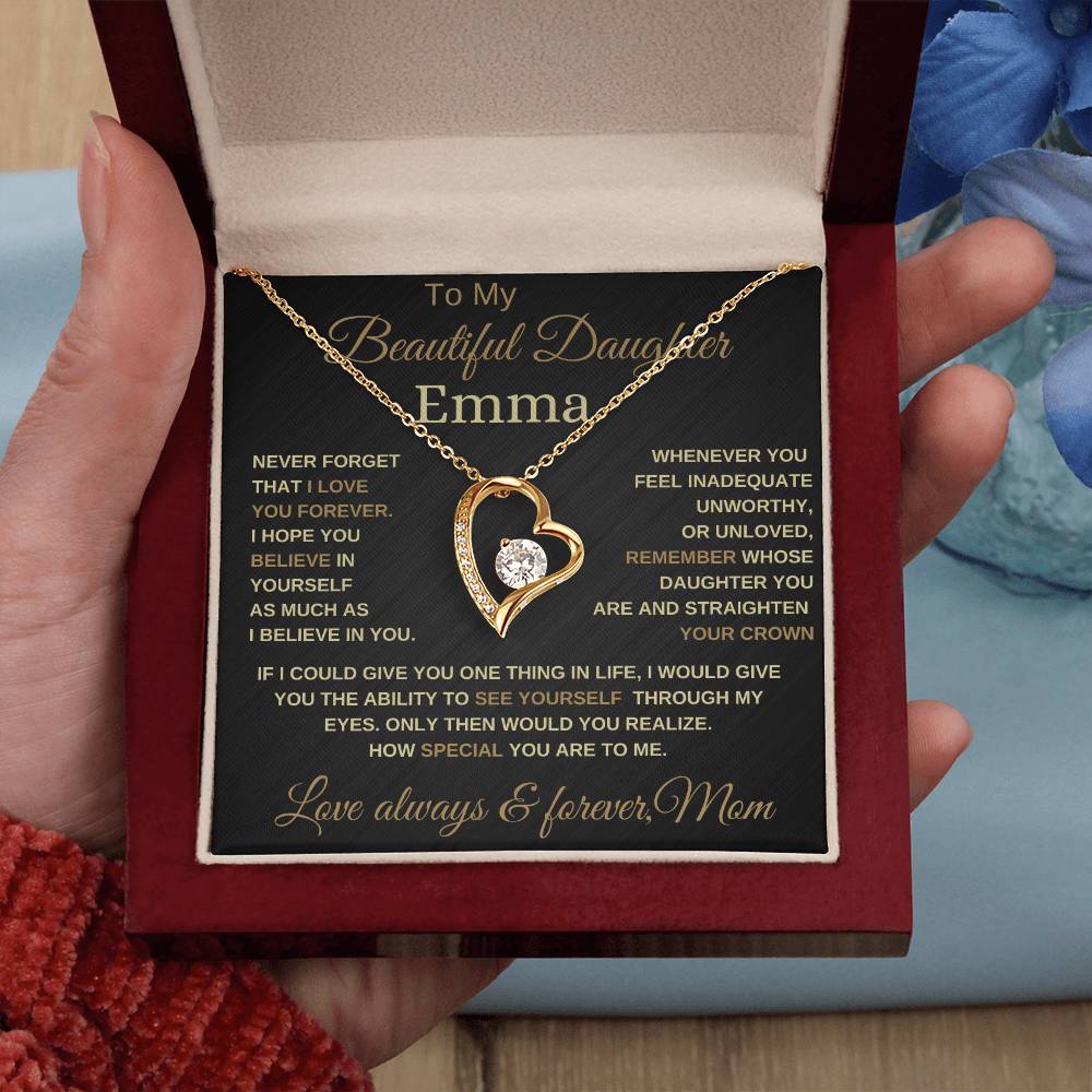 Beautiful to my daughter love knot necklace