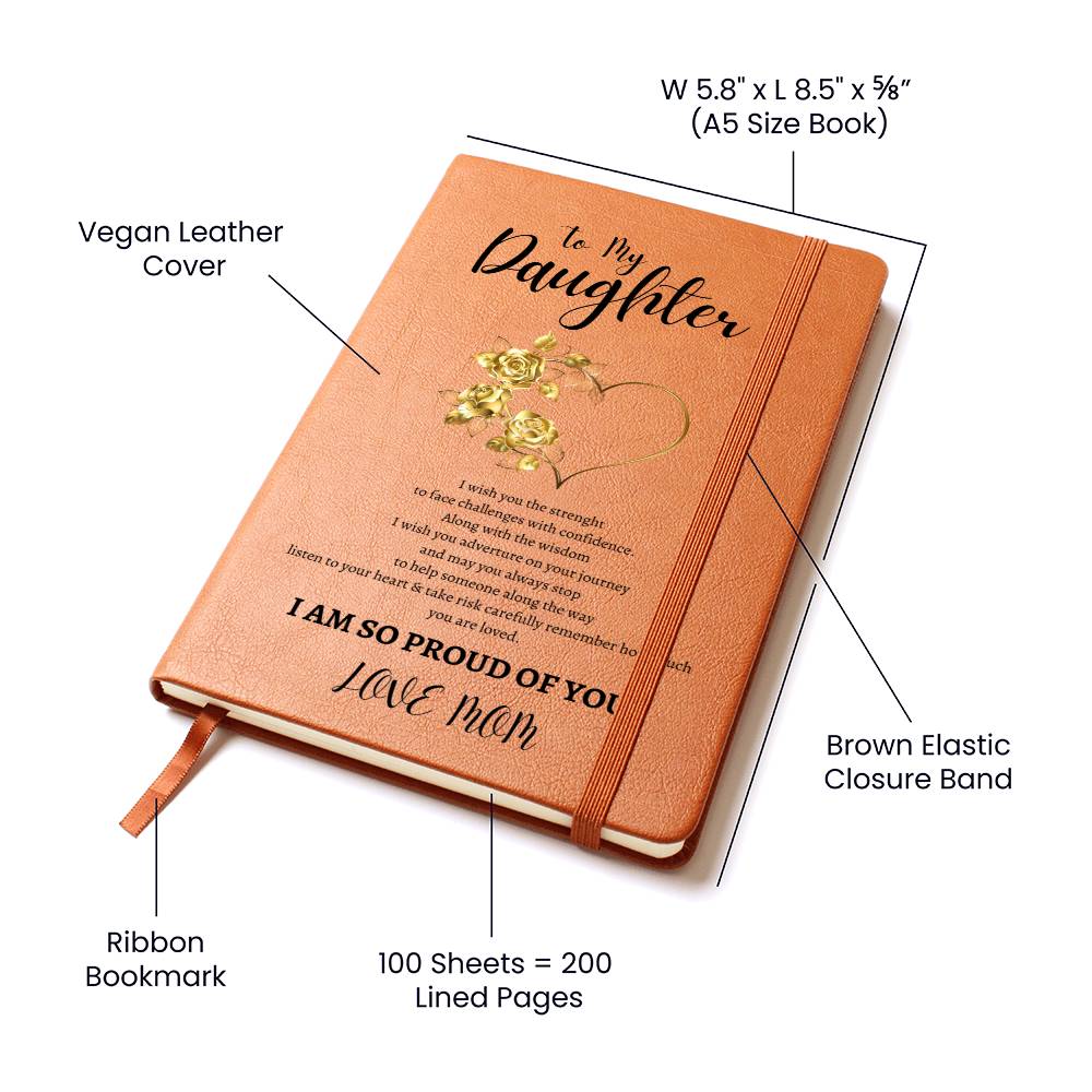 BEAUTIFUL ELEGANT VEGAN LEATHER JOURNAL THAT SAYS IT ALL FOR YOUR GRADUATES, GRADUATION, DAUGTHER AND SON LEAVEING SCHOOL