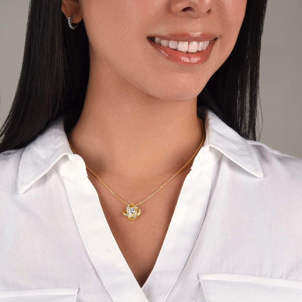 Gift For Bonus Mom "You are amazing" Love Knot Necklace perfect for mother's day or just show your appreciation