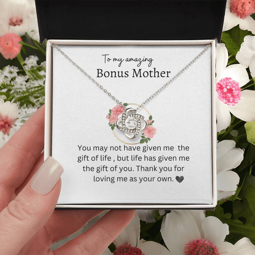 Gift For Bonus Mom "You are amazing" Love Knot Necklace perfect for mother's day or just show your appreciation