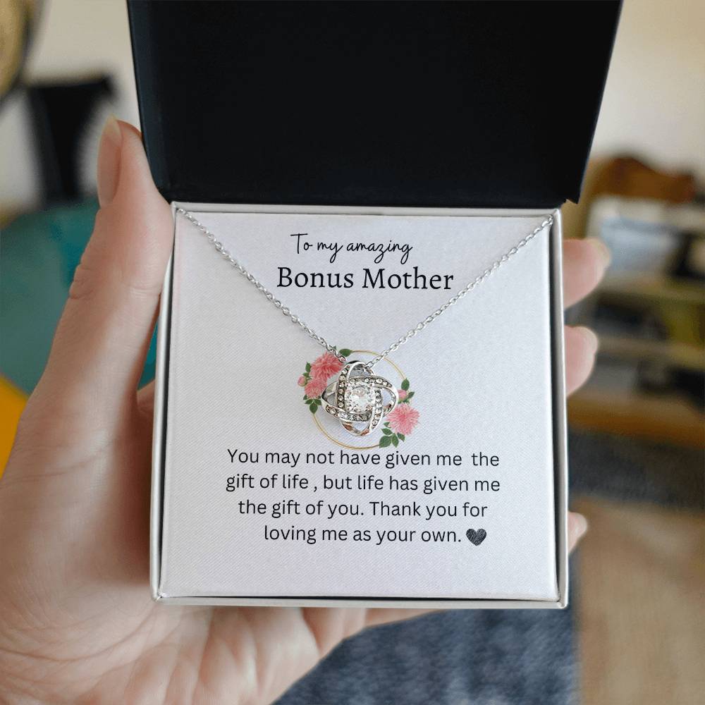 Gift For Bonus Mom "You are amazing" Love Knot Necklace perfect for mother's day or just show your appreciation