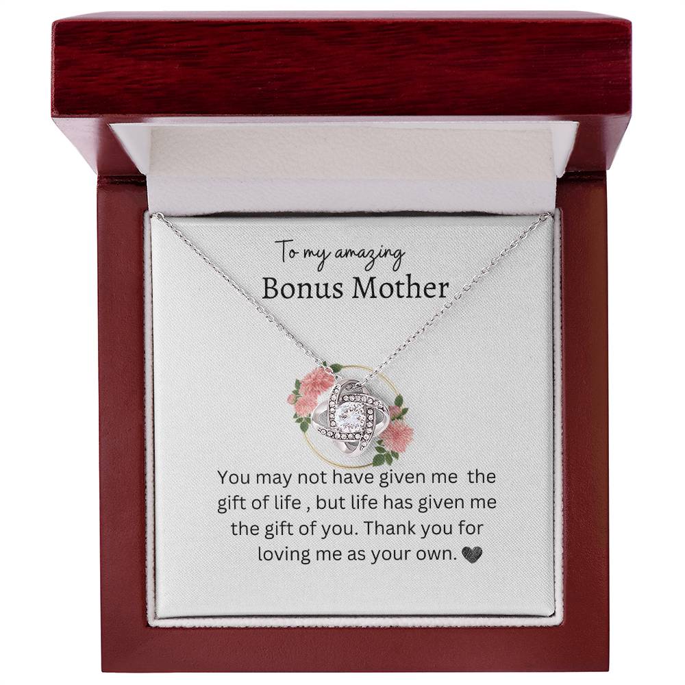 Gift For Bonus Mom "You are amazing" Love Knot Necklace perfect for mother's day or just show your appreciation
