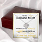 BEAUTIFUL LOVE KNOT NECKLACE "TO MY BADASS MOM " FOR MOTHERS DAY OR JUST SAY ILOVE YOU!