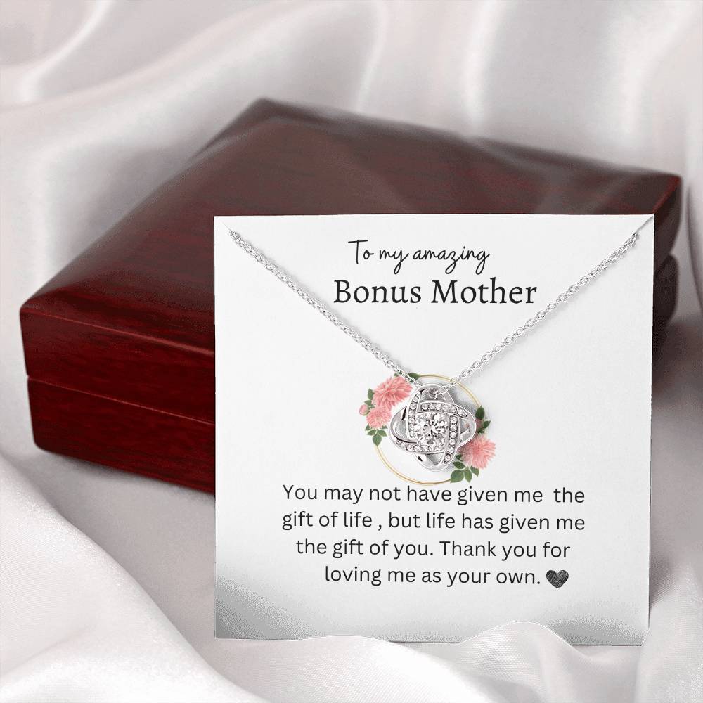 Gift For Bonus Mom "You are amazing" Love Knot Necklace perfect for mother's day or just show your appreciation