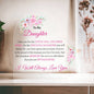 Exquisite Heart Shaped Plaque - Beautiful Floral Acrylic Desk Decoration - Perfect Gift for Daughter for Graduation, Birthday, Wedding, Christmas & New Year