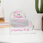 Exquisite Heart Shaped Plaque - Beautiful Floral Acrylic Desk Decoration - Perfect Gift for Daughter for Graduation, Birthday, Wedding, Christmas & New Year