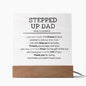 ACRYLIC PLAQUE WITH WOODEN BASE, GIFT FOR STEPPED- UP-DAD
