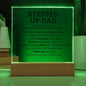 ACRYLIC PLAQUE WITH WOODEN BASE, GIFT FOR STEPPED- UP-DAD