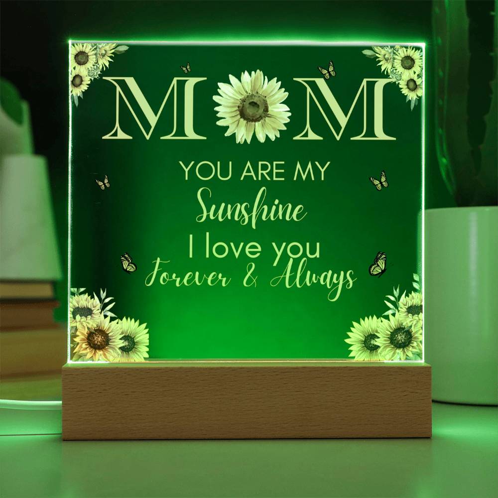 Acrylic Square Plaque for Mom, excellent for Mother's Day, Birthday, Thanksgiving, or just say "I LOVE YOU"!!!