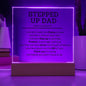 ACRYLIC PLAQUE WITH WOODEN BASE, GIFT FOR STEPPED- UP-DAD