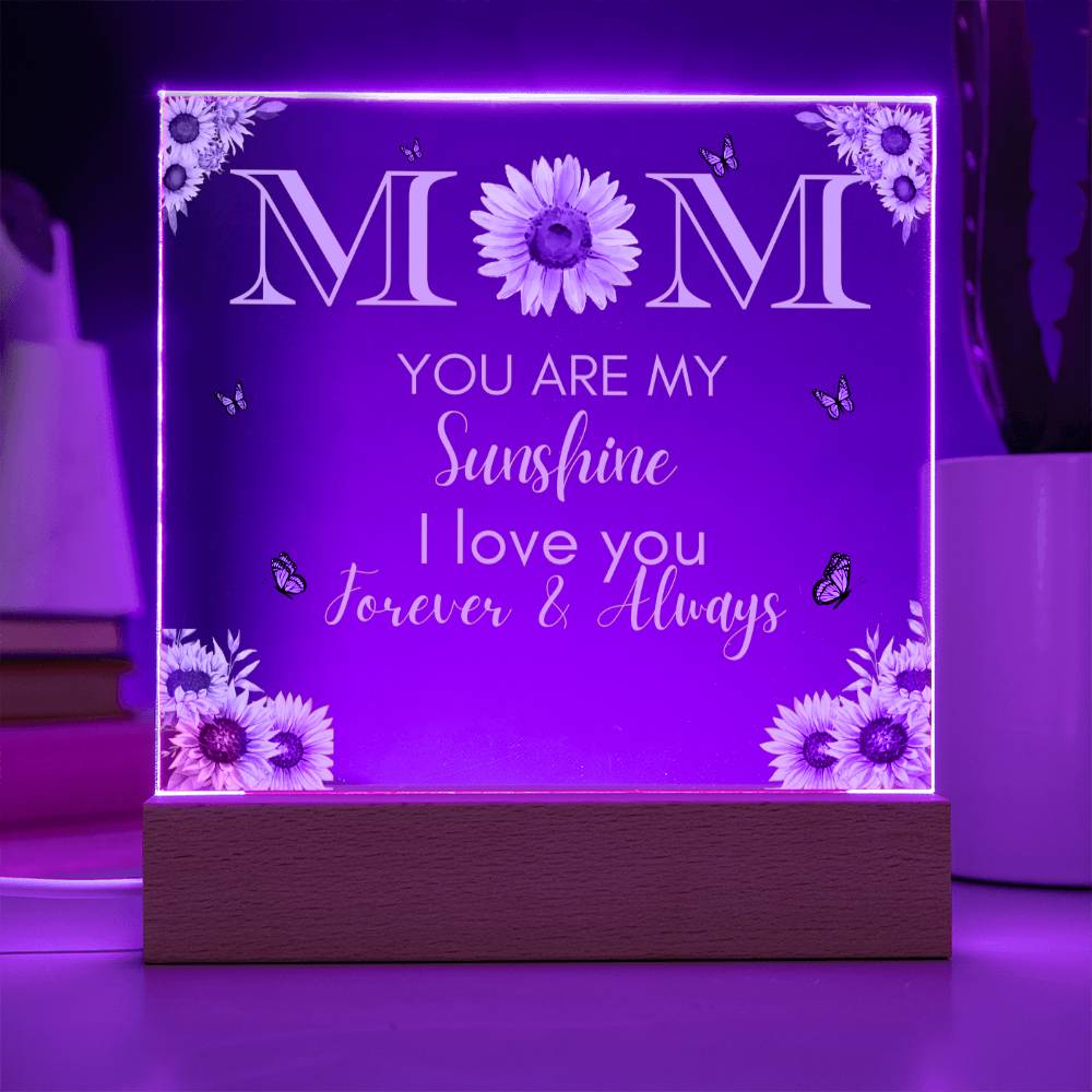 Acrylic Square Plaque for Mom, excellent for Mother's Day, Birthday, Thanksgiving, or just say "I LOVE YOU"!!!
