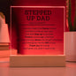 ACRYLIC PLAQUE WITH WOODEN BASE, GIFT FOR STEPPED- UP-DAD