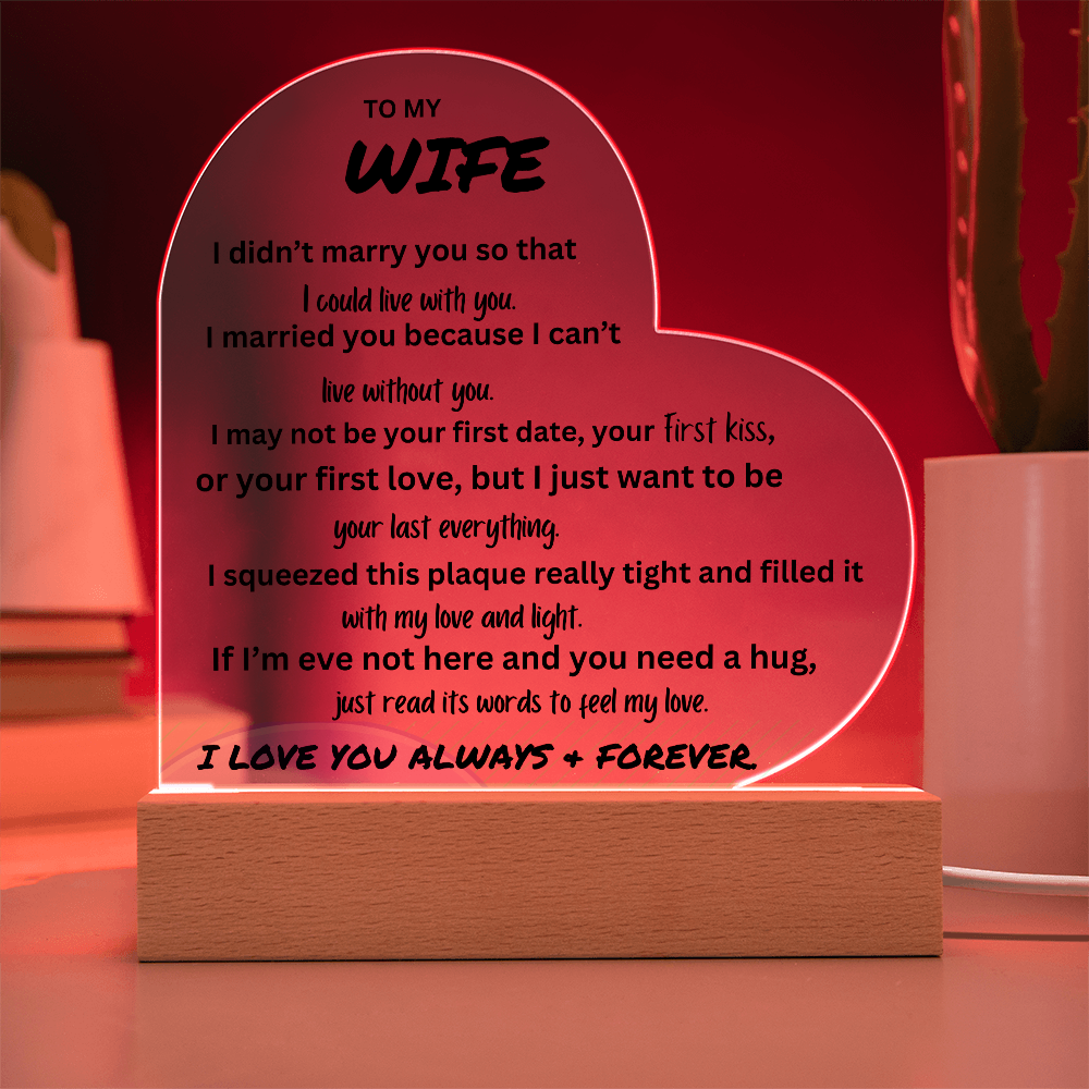 ACRYLIC PLAQUE FOR WIFE