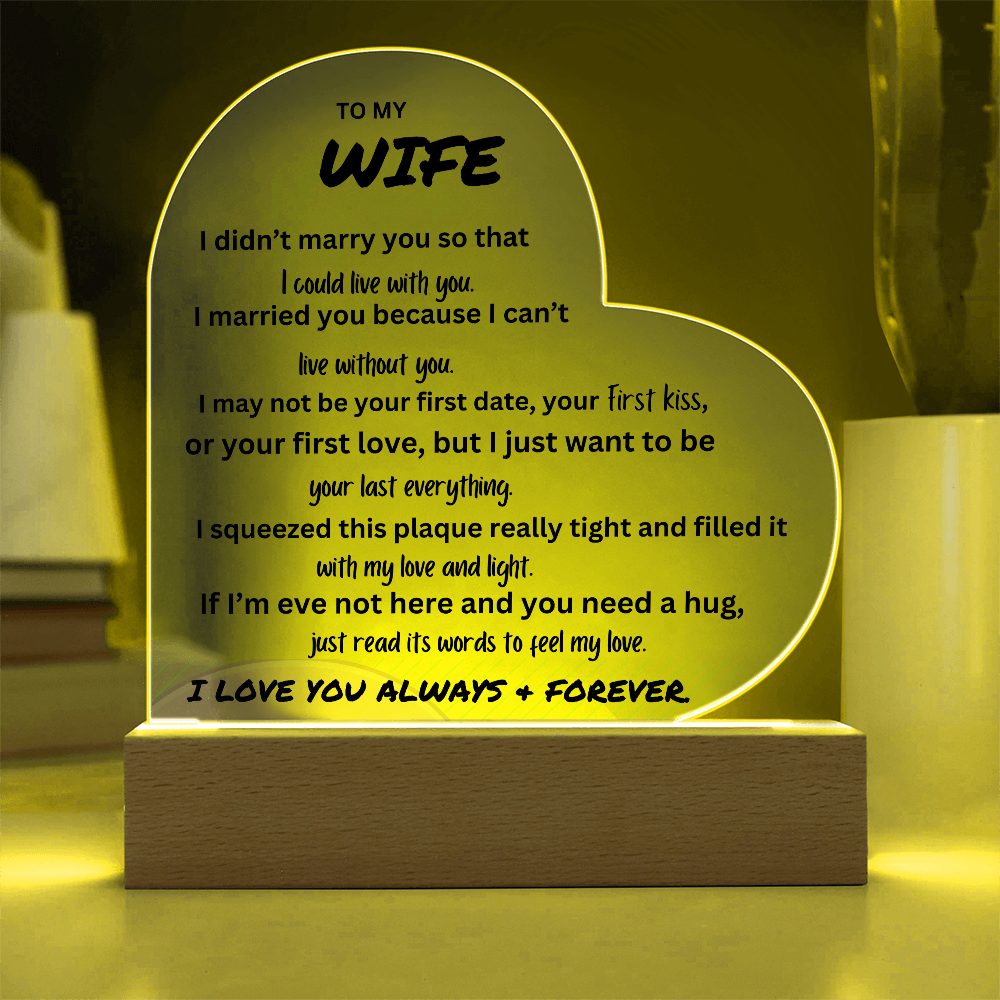 ACRYLIC PLAQUE FOR WIFE