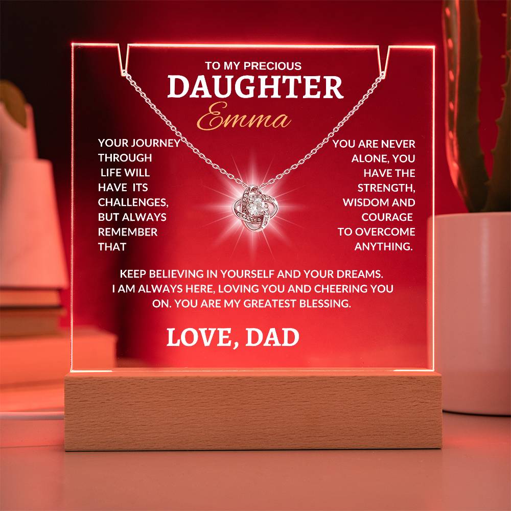 "TO MY PRECIOUS DAUGHTER" Keepsake Acrylic Bundle (Love Knot)