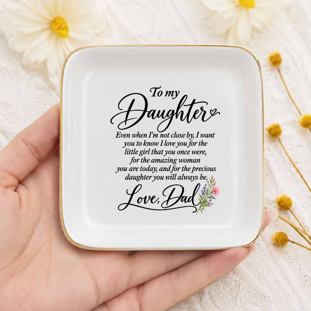 To My Daughter Trinket Dish – Floral Keepsake Gift for Daughter