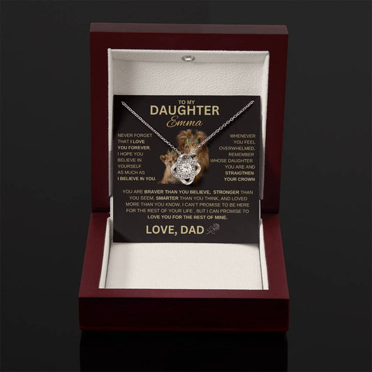 Beautiful Gift for Daughter From Dad "Never Forget That I Love You" Necklace