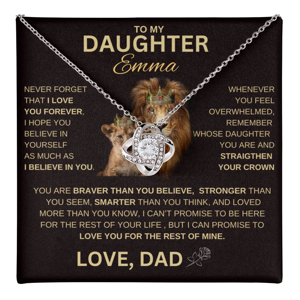 Beautiful Gift for Daughter From Dad "Never Forget That I Love You" Necklace