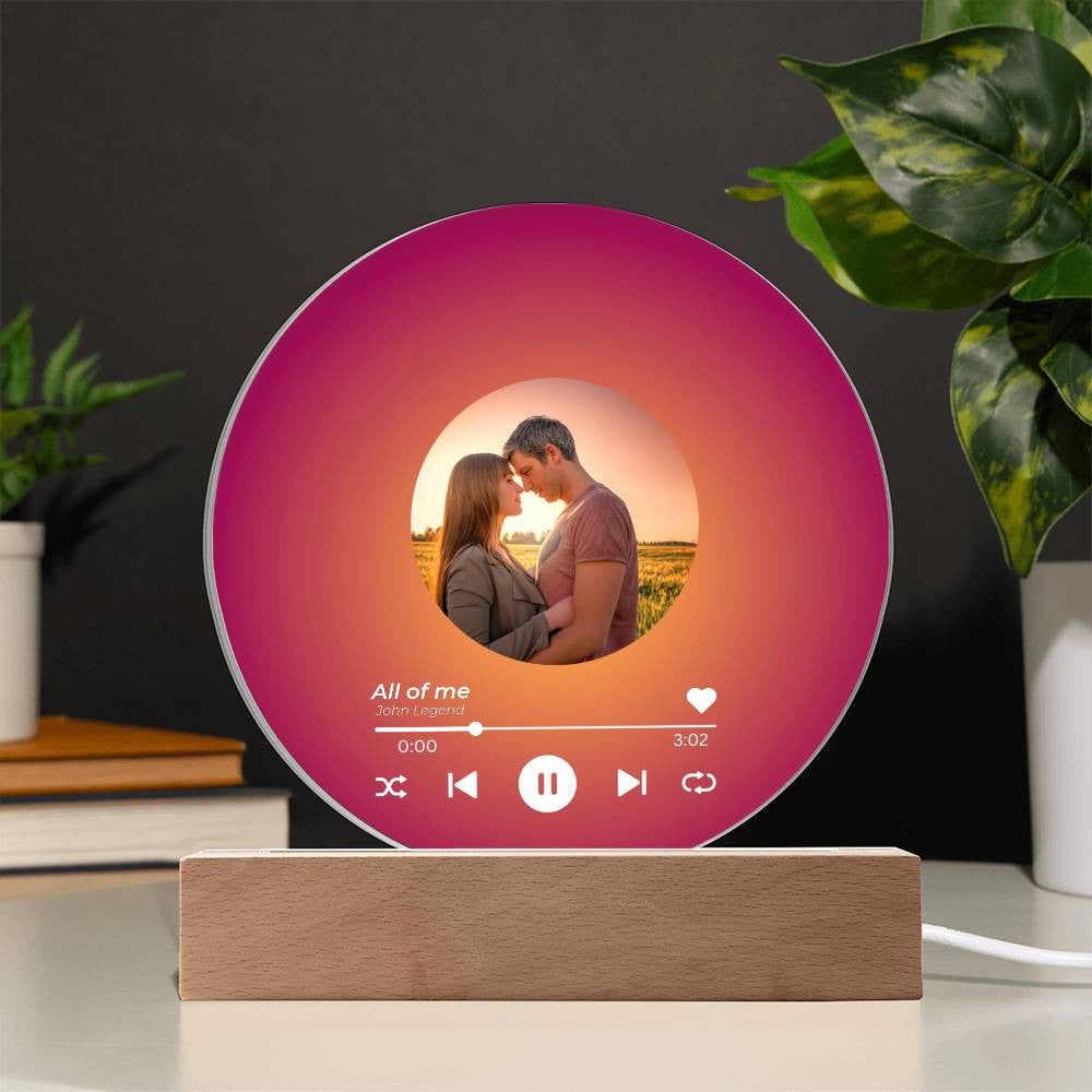 Personalized Vinyl Record with Photo - Acrylic Song Plaque