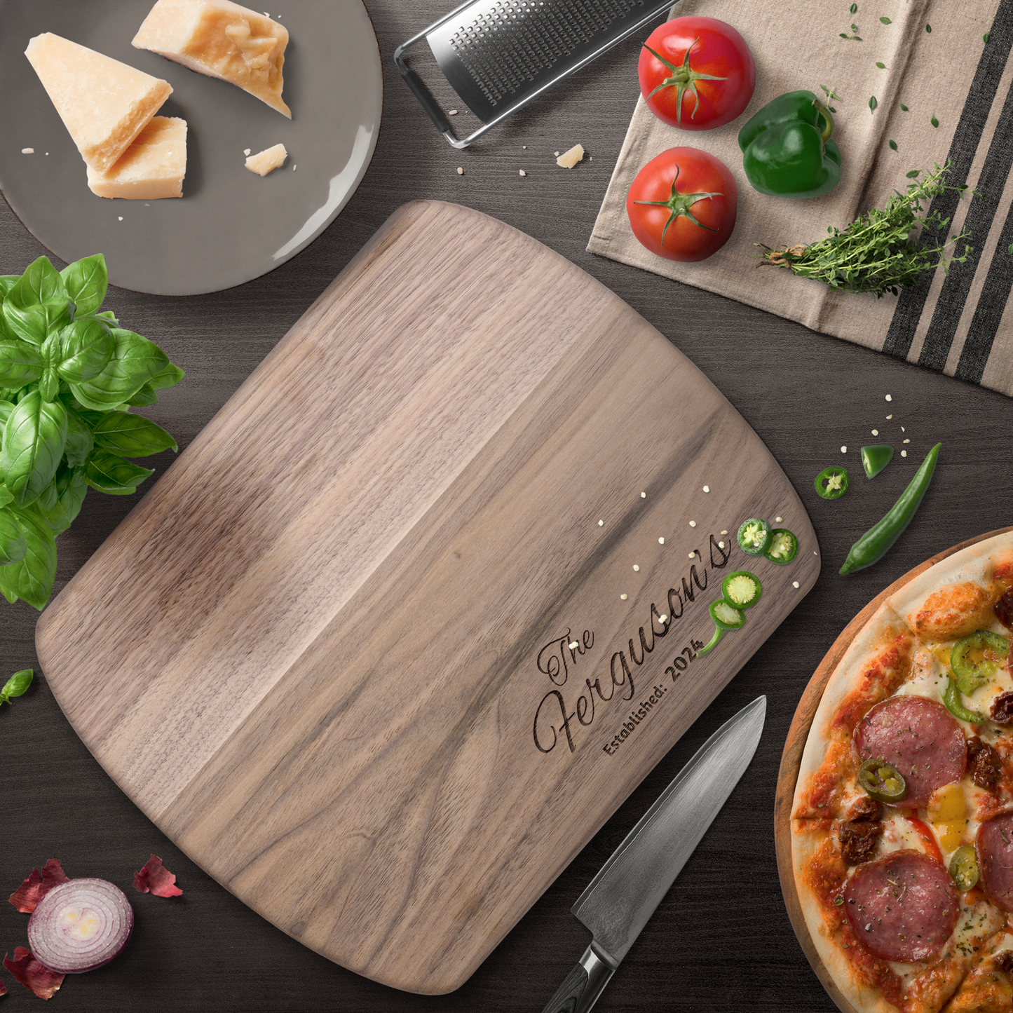 Personalized Cutting Board Wedding Gift, Bamboo Charcuterie Board, Unique Valentines Day Gift, Bridal Shower, Engraved Engagement Present, Personalized Hardwood Oval Cutting board