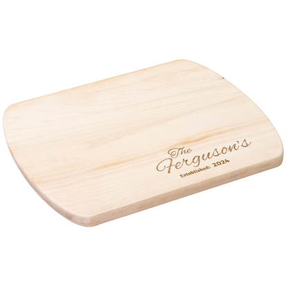 Personalized Cutting Board Wedding Gift, Bamboo Charcuterie Board, Unique Valentines Day Gift, Bridal Shower, Engraved Engagement Present, Personalized Hardwood Oval Cutting board