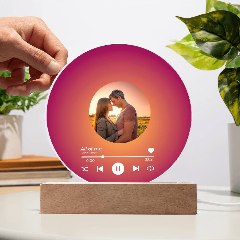 Personalized Vinyl Record with Photo - Acrylic Song Plaque
