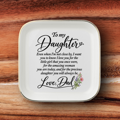 To My Daughter Trinket Dish – Floral Keepsake Gift for Daughter