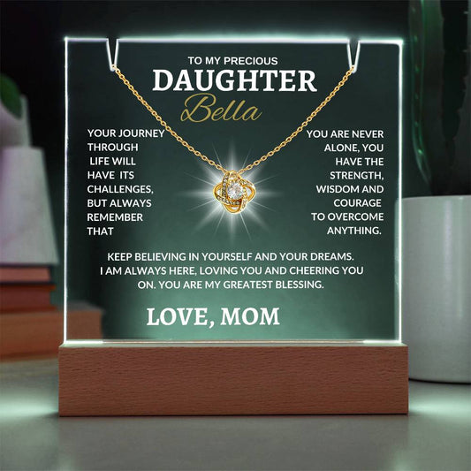 "TO MY PRECIOUS DAUGHTER" Keepsake Acrylic Bundle (Love Knot)