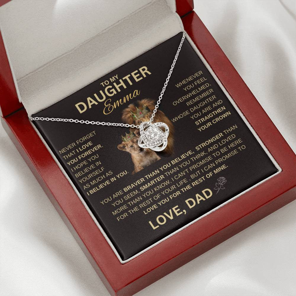 Beautiful Gift for Daughter From Dad "Never Forget That I Love You" Necklace