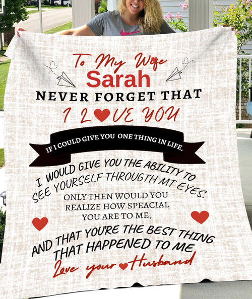 Personalized To My Wife blanket, Excellent for any occasion, or Just say 'I LOVE YOU!'