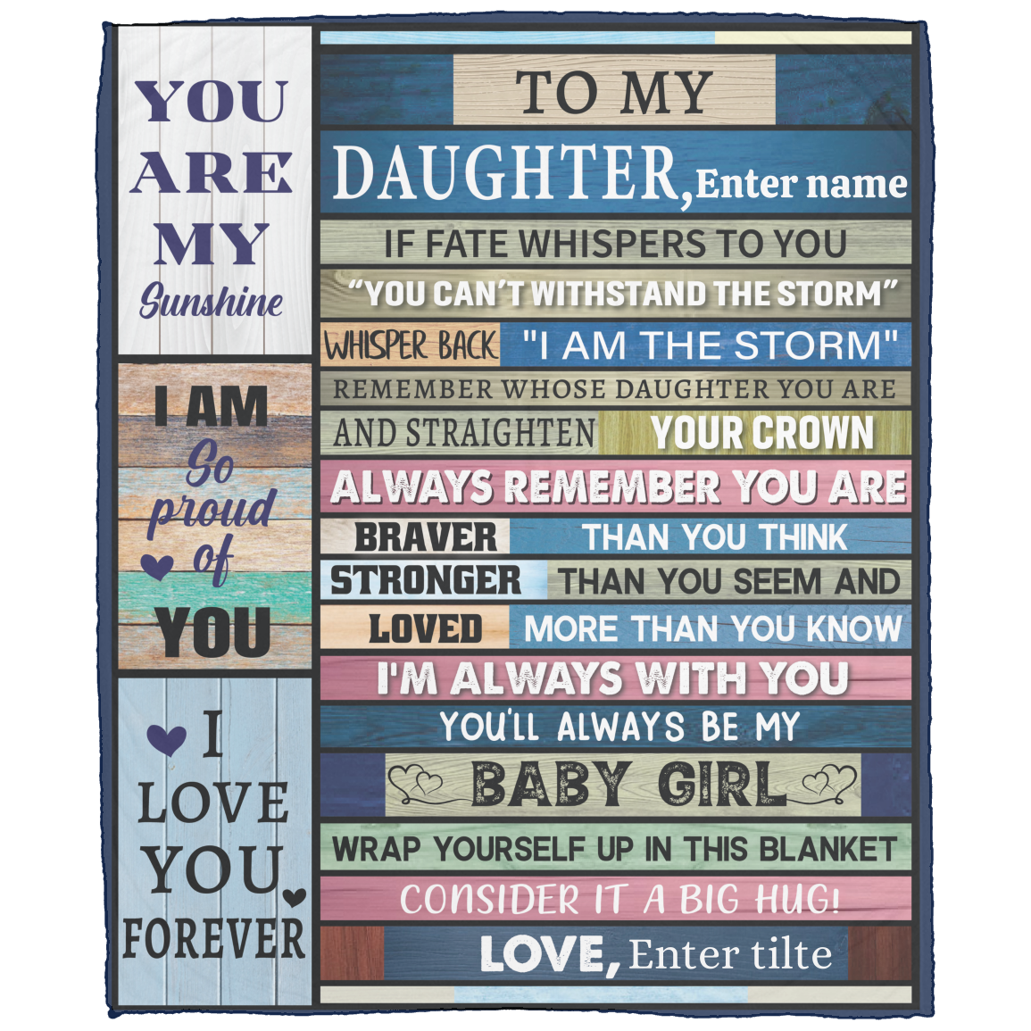 Personalized To My Daughter Blanket, excellent I love you gift