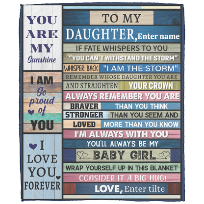 Personalized To My Daughter Blanket, excellent I love you gift