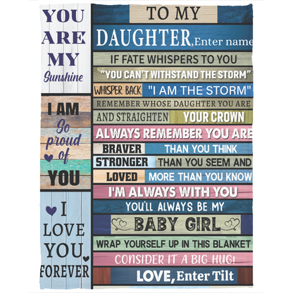 Personalized To My Daughter Blanket, excellent I love you gift