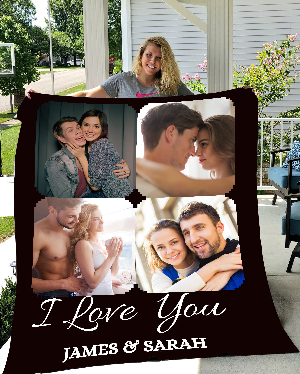 PERSONALIZED PHOTO BLANKET, I LOVE YOU GIFT