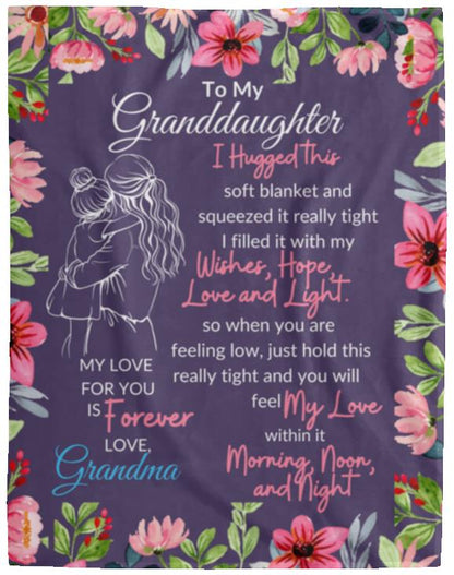 To My Daughter Granddaughter blanket, Family Throw Blanket, Blankets For Girl, Blanket For Gift, Christmas Blanket