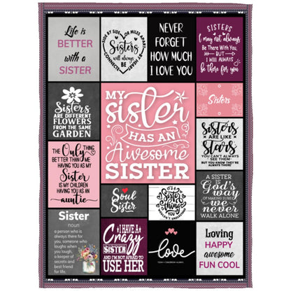 To My Sister Blanket,Custom Gift For Christmas or just say I love you