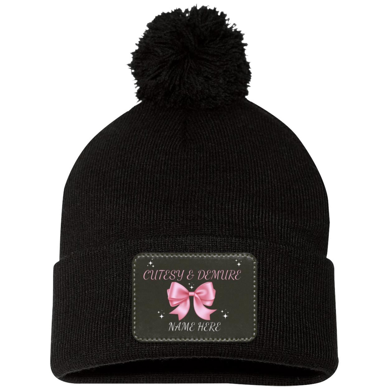 Customisable Cutesy and Demure Beanie Name Hat for the Fall season, Christmas season, Thanksgiving,