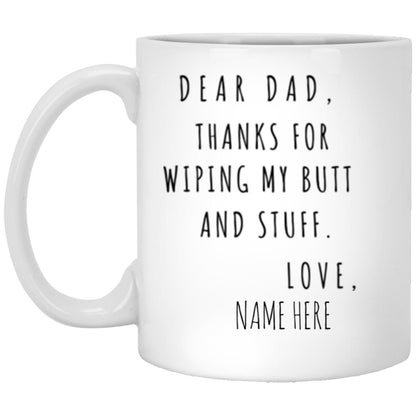 Personalized Fathers Day Gift From Daughter Custom Dad Mug From Son From Kids From Wife From Baby Girl 7 DADDY MUG 11oz White Mug