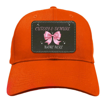 Customisable Cutesy and Demure Name Hat for the Fall season, Christmas season, Thanksgiving
