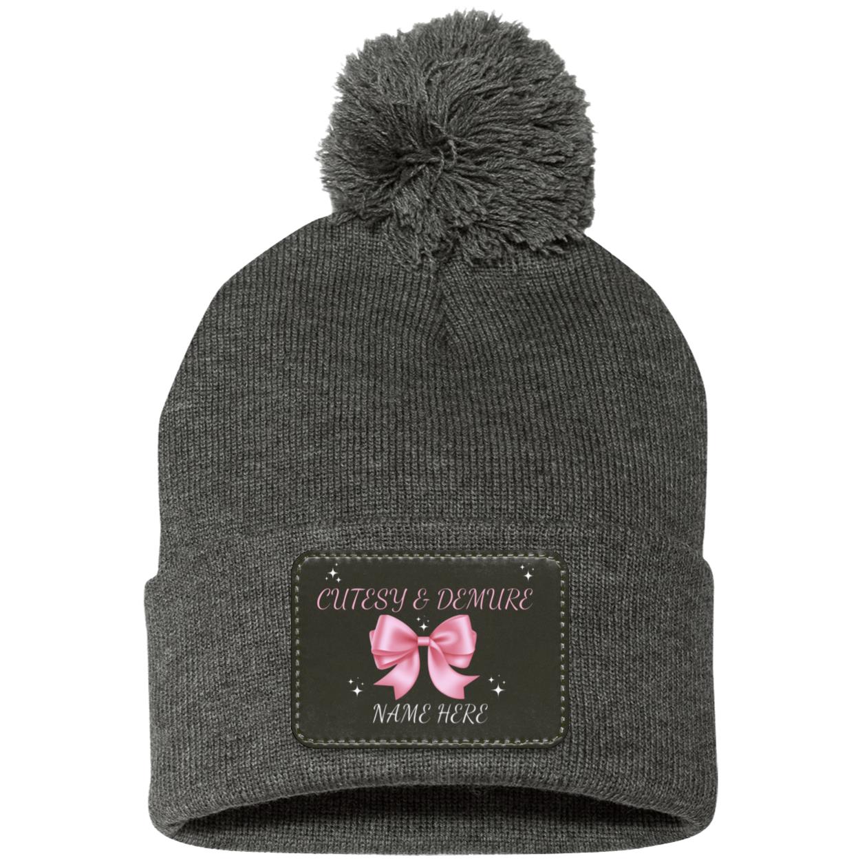 Customisable Cutesy and Demure Beanie Name Hat for the Fall season, Christmas season, Thanksgiving,