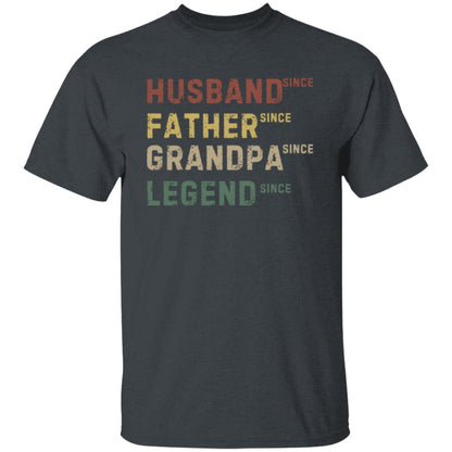 Personalized Dad Grandpa Shirt, Father's Day Shirt, Husband Father Grandpa Legend, Grandfather Custom Dates, Funny Dad Birthday Gift for Men
