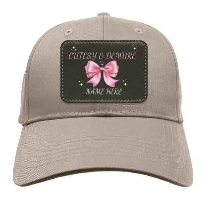 Customisable Cutesy and Demure Name Hat for the Fall season, Christmas season, Thanksgiving