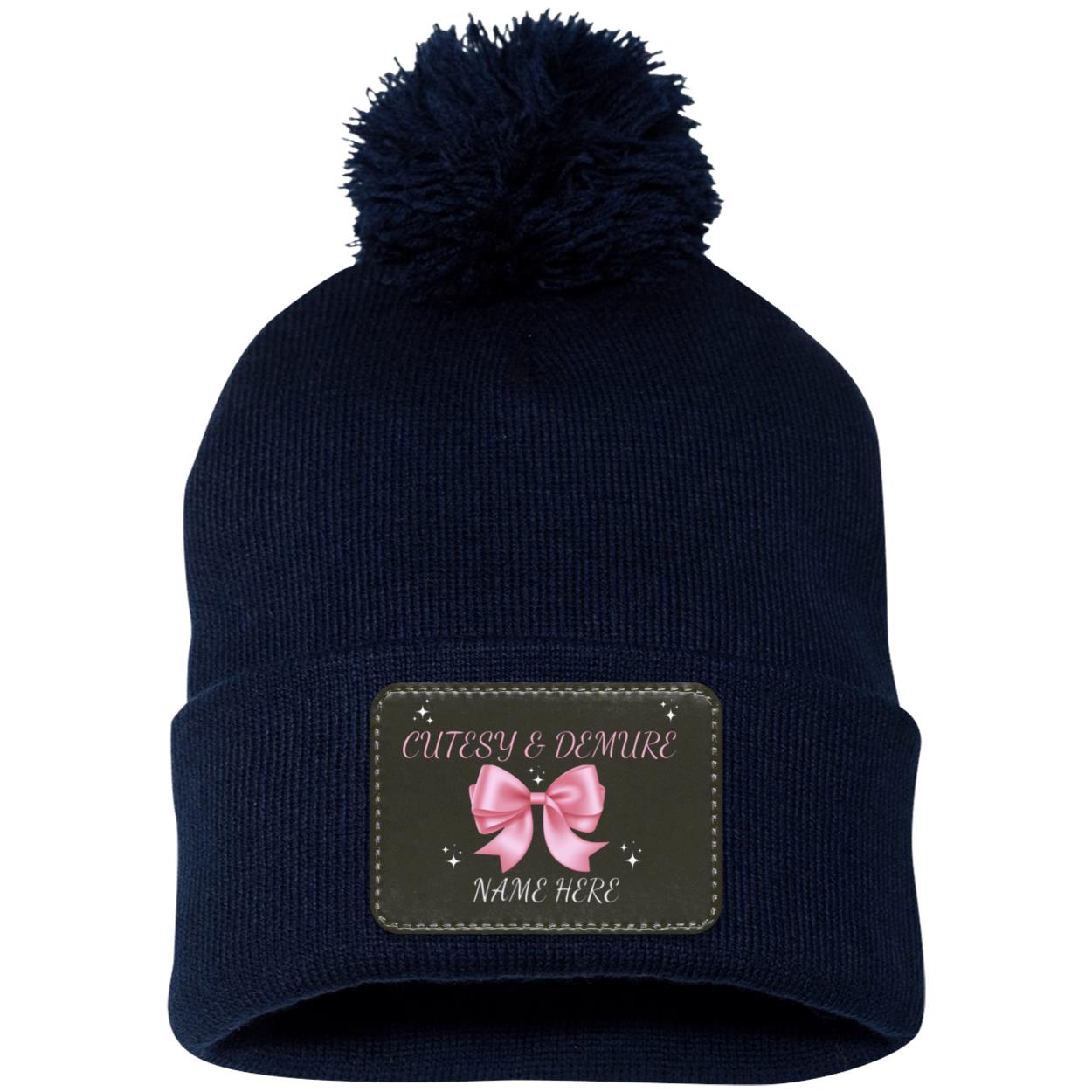 Customisable Cutesy and Demure Beanie Name Hat for the Fall season, Christmas season, Thanksgiving,