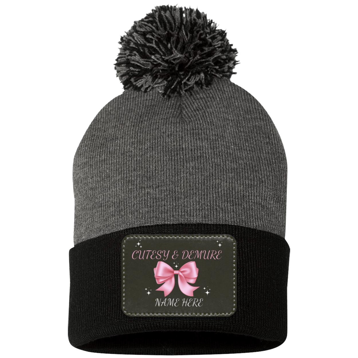 Customisable Cutesy and Demure Beanie Name Hat for the Fall season, Christmas season, Thanksgiving,