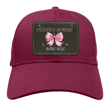 Customisable Cutesy and Demure Name Hat for the Fall season, Christmas season, Thanksgiving