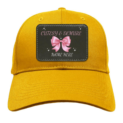 Customisable Cutesy and Demure Name Hat for the Fall season, Christmas season, Thanksgiving
